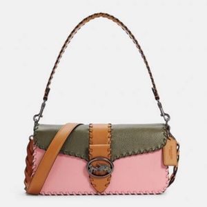 Coach Georgie Shoulder bag with Color block and Whipstitch